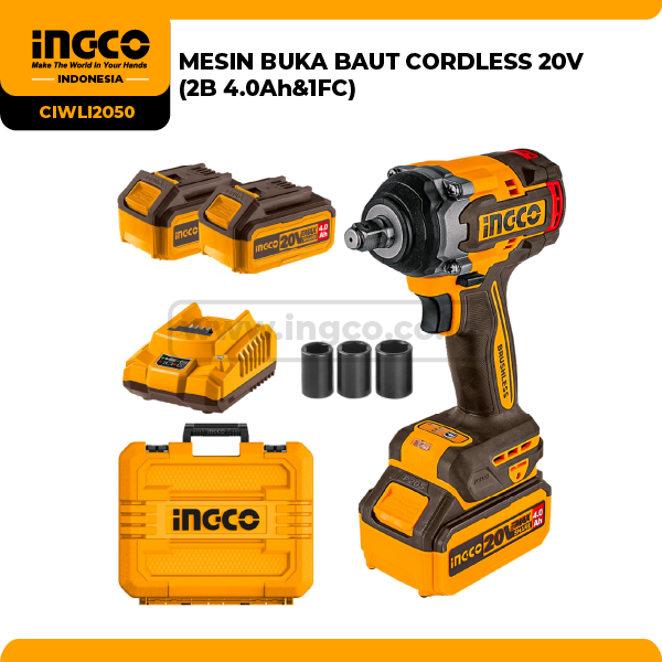 CIWLI2050 - MESIN BUKA BAUT CORDLESS 20V (2B 4.0Ah&1FC)