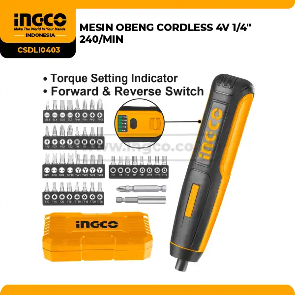 CSDLI0403 - MESIN OBENG CORDLESS 4V 1/4' 240/MIN ! => CSDLI04062