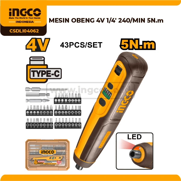 CSDLI04062 - MESIN OBENG 4V 1/4' 240/MIN 5N.m