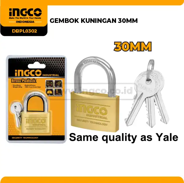 DBPL0302 - GEMBOK KUNINGAN 30MM