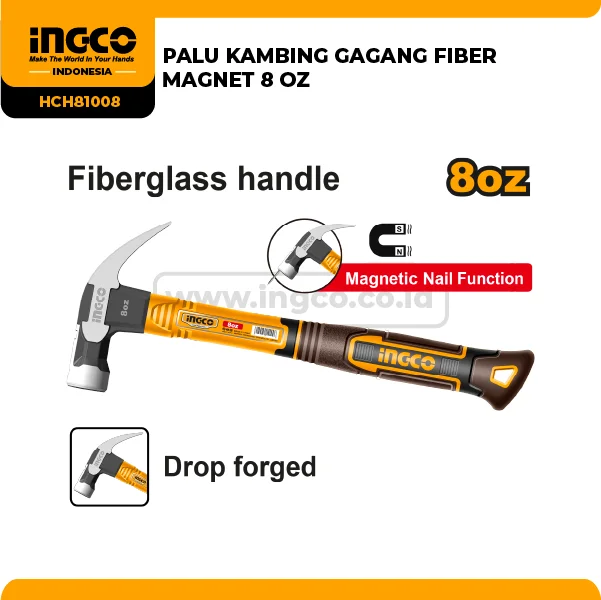 HCH81008 - PALU KAMBING GAGANG FIBER MAGNET 8 OZ