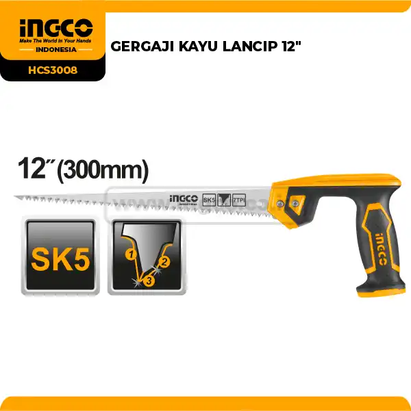 HCS3008 - GERGAJI KAYU LANCIP 12''