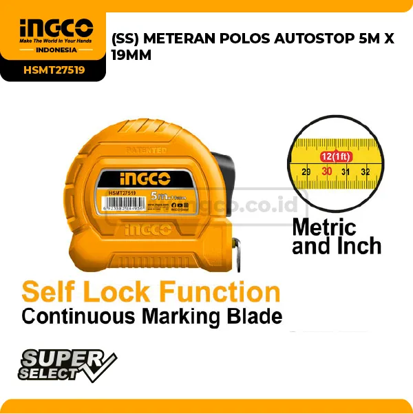 HSMT27519 - METERAN POLOS AUTOSTOP 5M X 19MM => HSMT39519